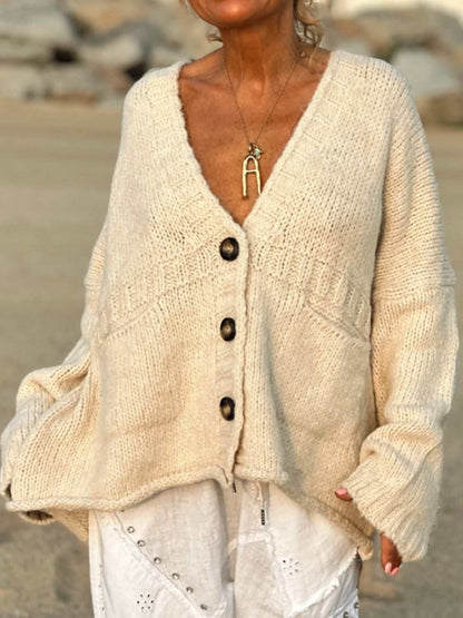 Pocketed Button Down Cardigan