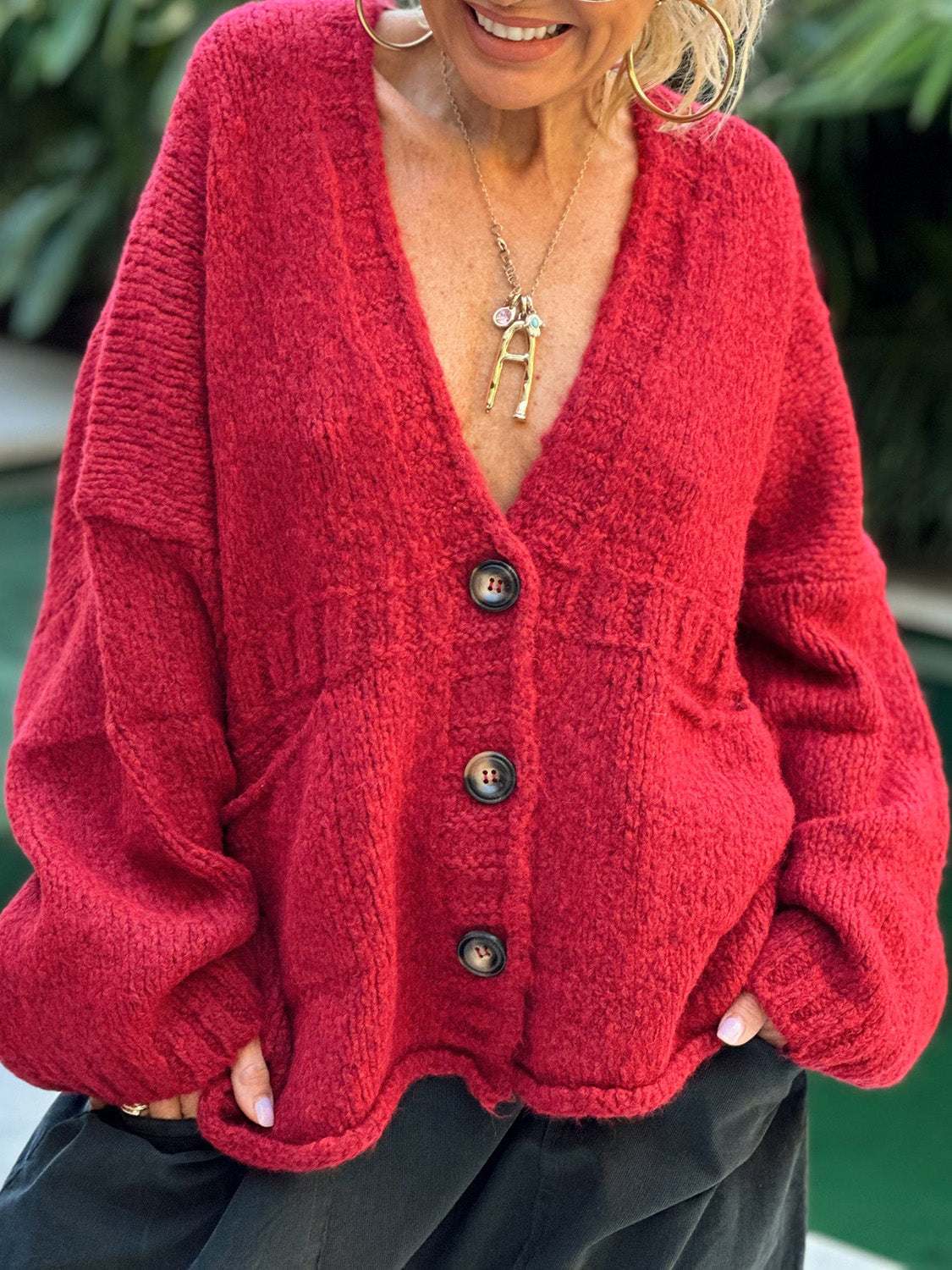 Pocketed Button Down Cardigan