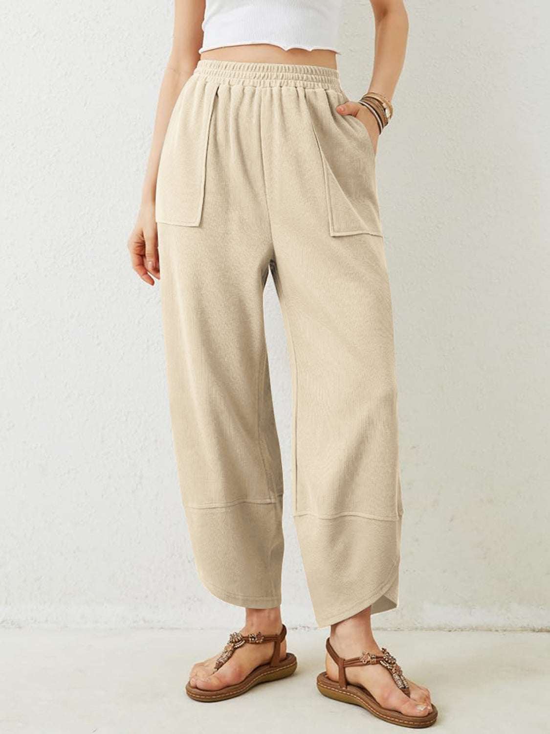 Elastic Waist Wide Leg Boho Lounge Pants