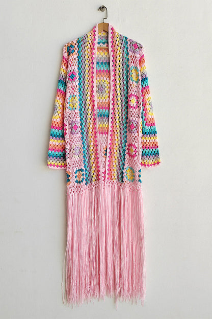 Fringe Tied Long Sleeve Cardigan