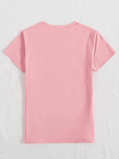 Pink vintage '83 graphic t-shirt, basic style, slightly stretchy polyester, machine washable.