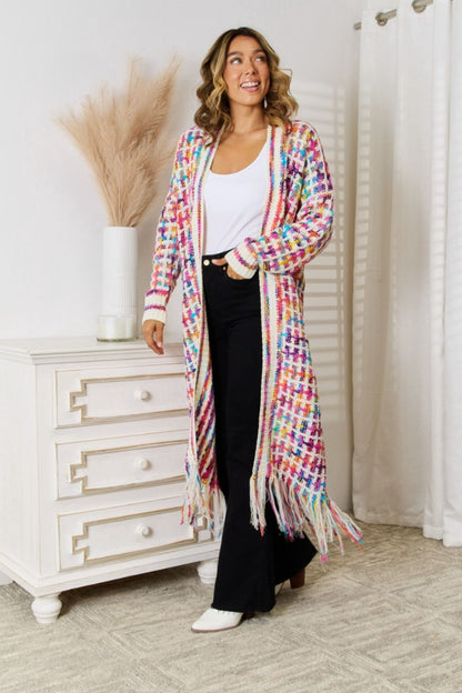 Open Cardigan - Multicolored Open Front