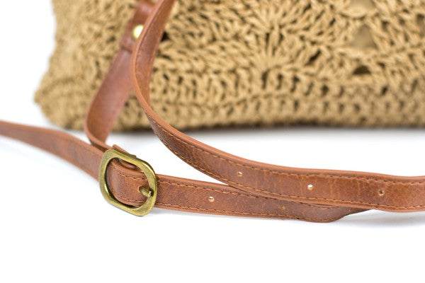 Beach Day Woven Straw Backpack