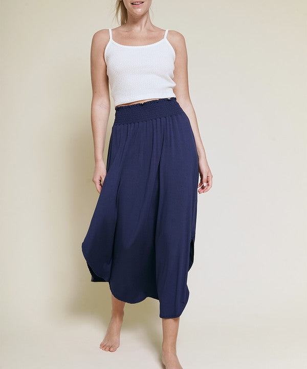 Bamboo maxi skirt with elastic waist, made from organic bamboo fabric.