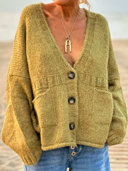 Pocketed Button Down Cardigan