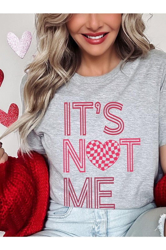 Unisex Valentine's Day T-shirt with "It's Not Me It's You" print, casual style, short sleeves, round neck.