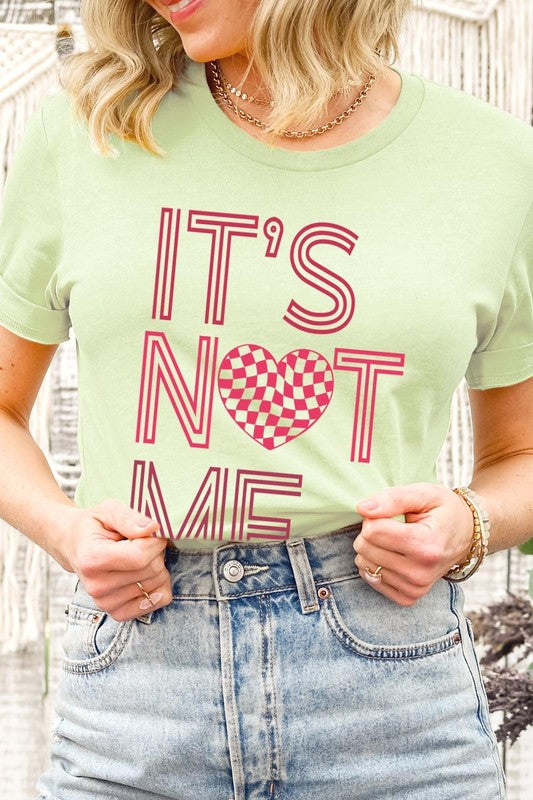 Unisex Valentine's Day T-shirt with "It's Not Me It's You" graphic in red, shown on model.