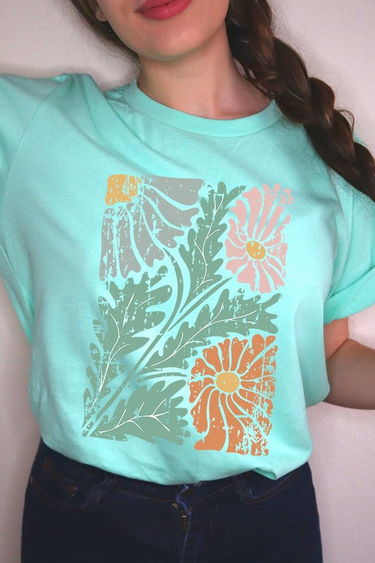 Distressed Boho Flowers Graphic Tee