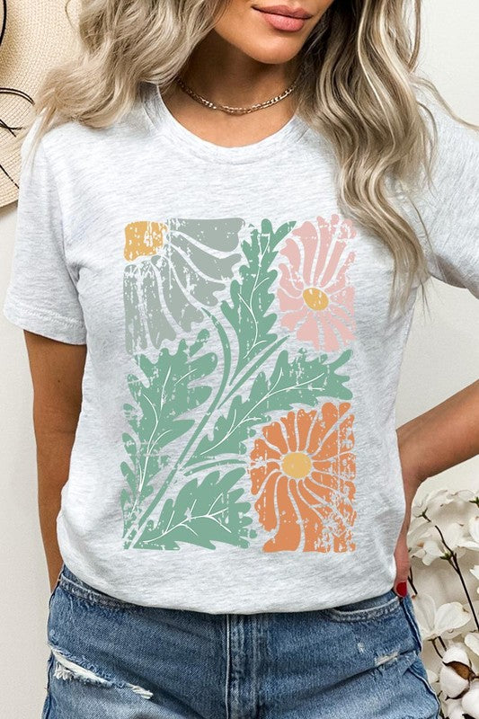 Distressed Boho Flowers Graphic Tee