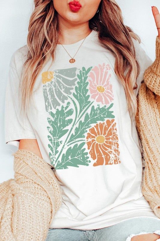 Distressed Boho Flowers Graphic Tee