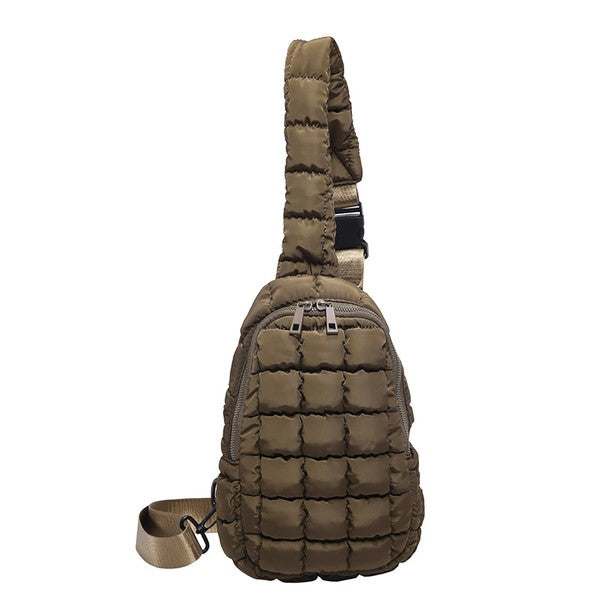 Quilted Crossbody Puffer Sling Bag