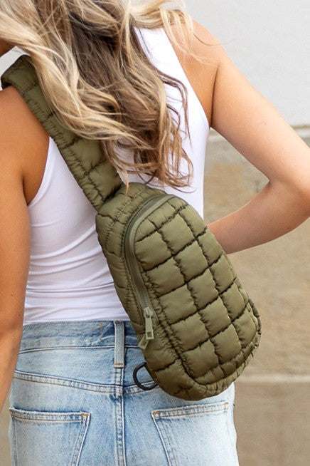 Quilted Crossbody Puffer Sling Bag