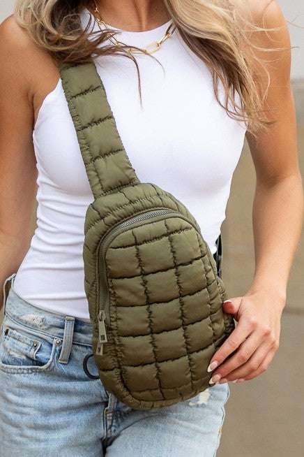 Quilted Crossbody Puffer Sling Bag