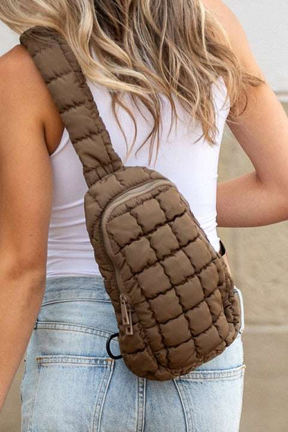 Quilted Crossbody Puffer Sling Bag