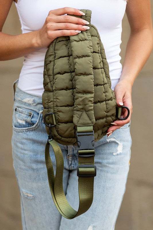 Quilted Crossbody Puffer Sling Bag