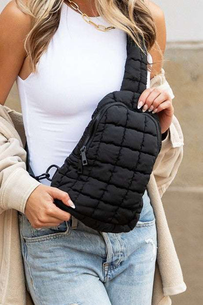 Quilted Crossbody Puffer Sling Bag