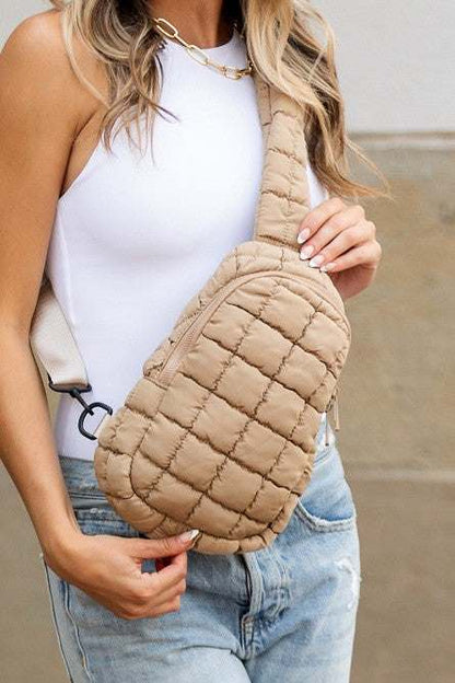 Quilted Crossbody Puffer Sling Bag