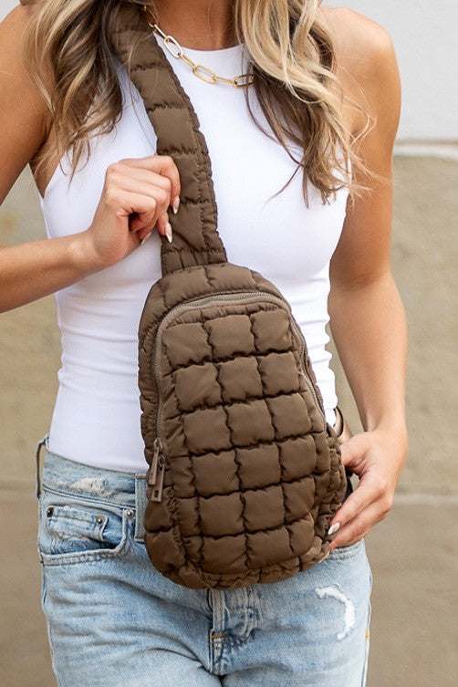 Quilted Crossbody Puffer Sling Bag