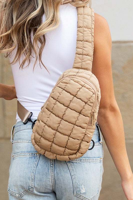 Quilted Crossbody Puffer Sling Bag