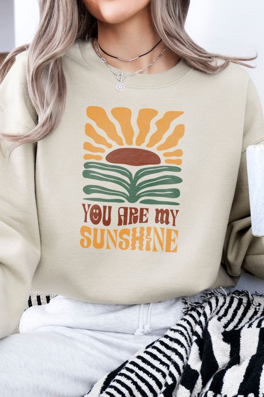 Sunshine Graphic Sweatshirt with unisex oversized fit and crew-neck design.