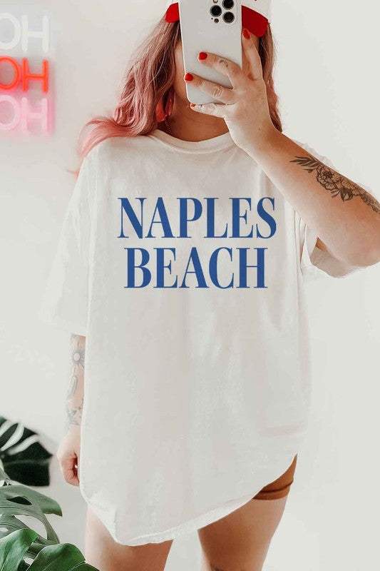 NAPLES BEACH oversized graphic tee in premium cotton with relaxed fit.