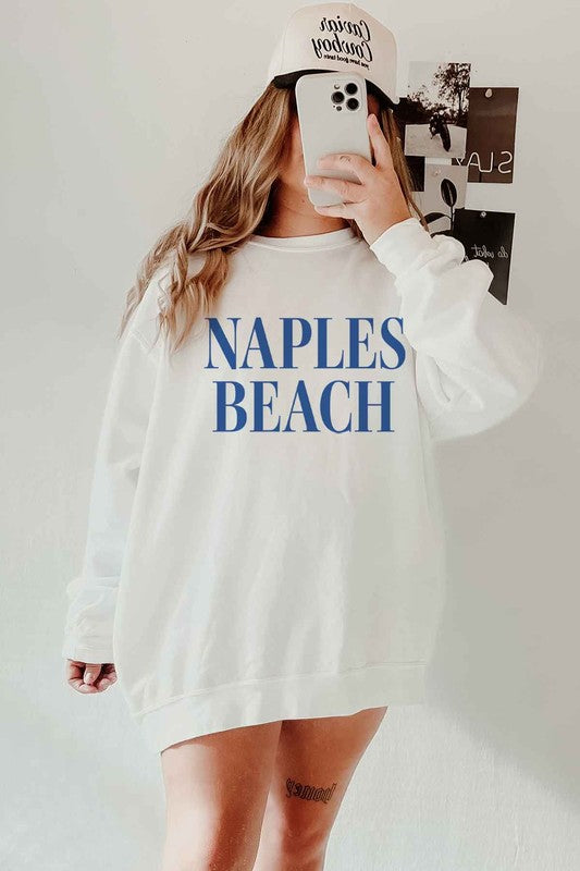 Naples Beach Oversized Graphic Sweatshirt