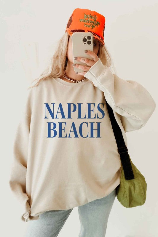 Naples Beach Oversized Graphic Sweatshirt