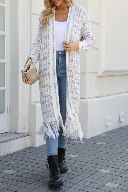 Open Cardigan - Multicolored Open Front