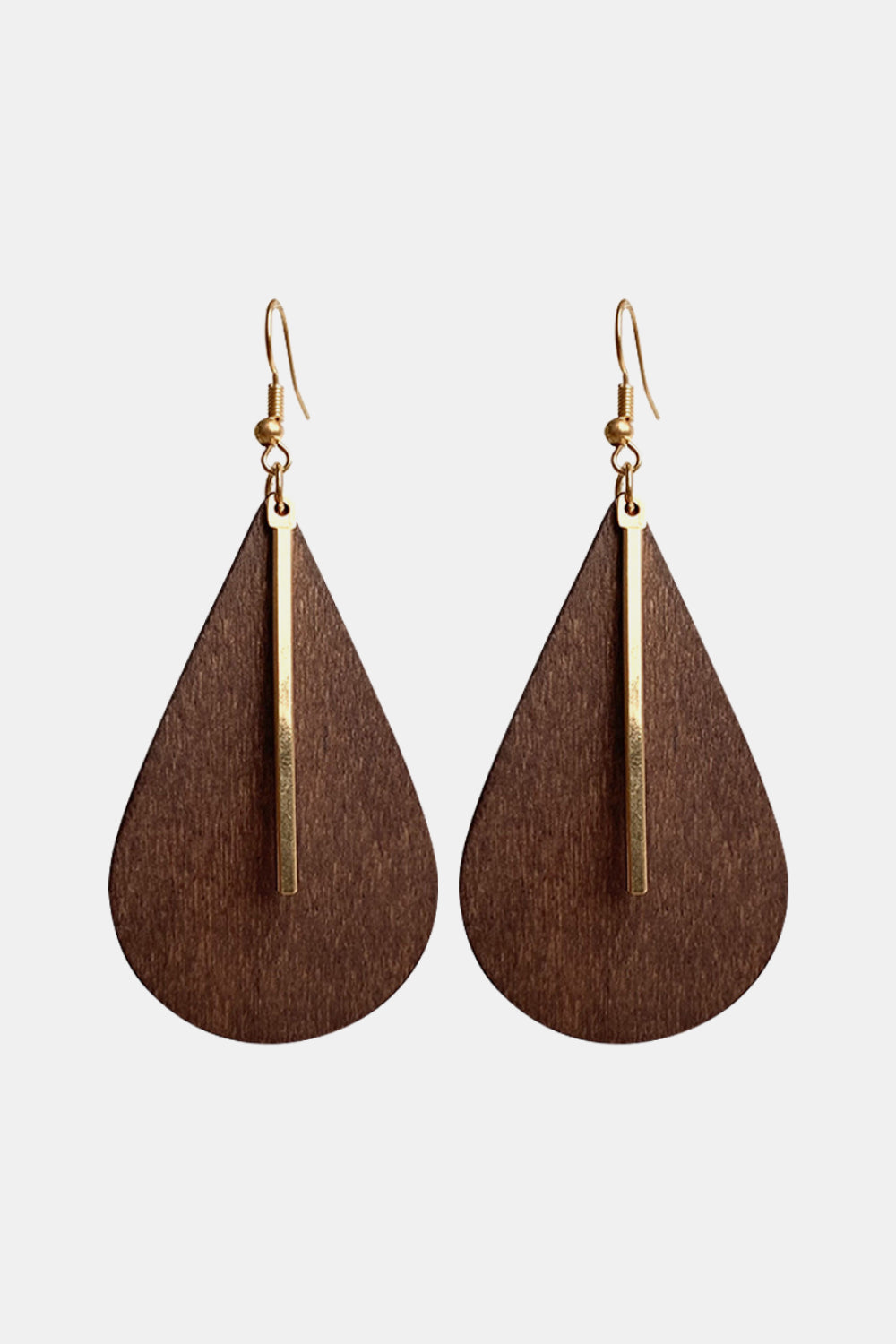 Geometrical shape wooden dangle earrings, boho chic jewelry for women.