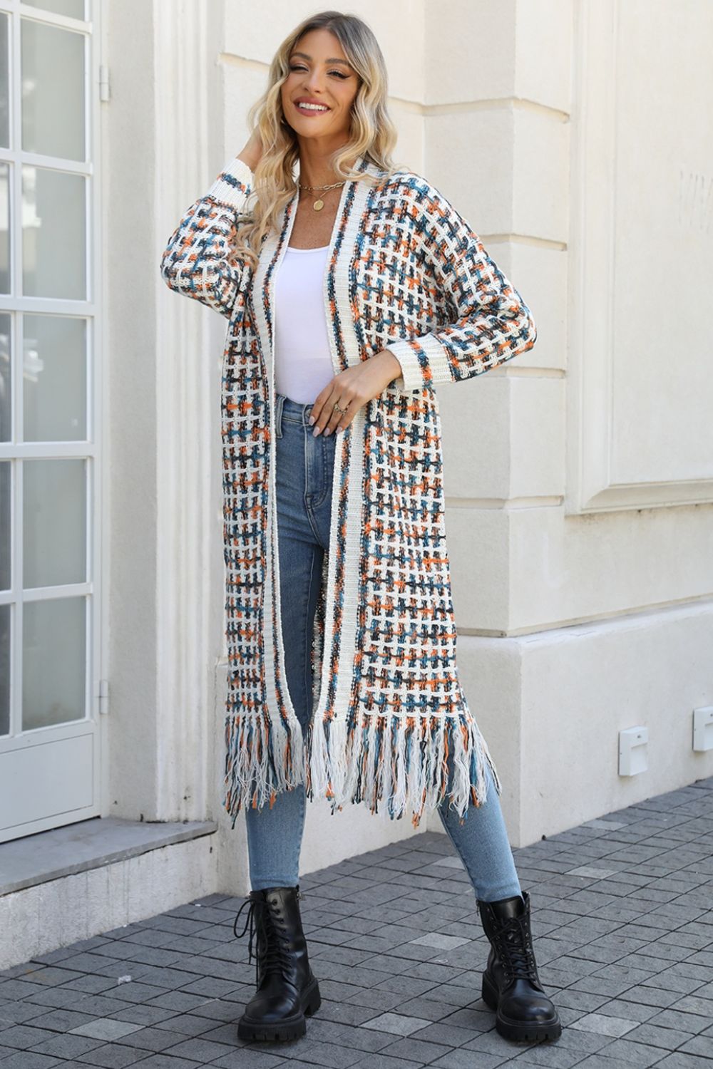 Open Cardigan - Multicolored Open Front