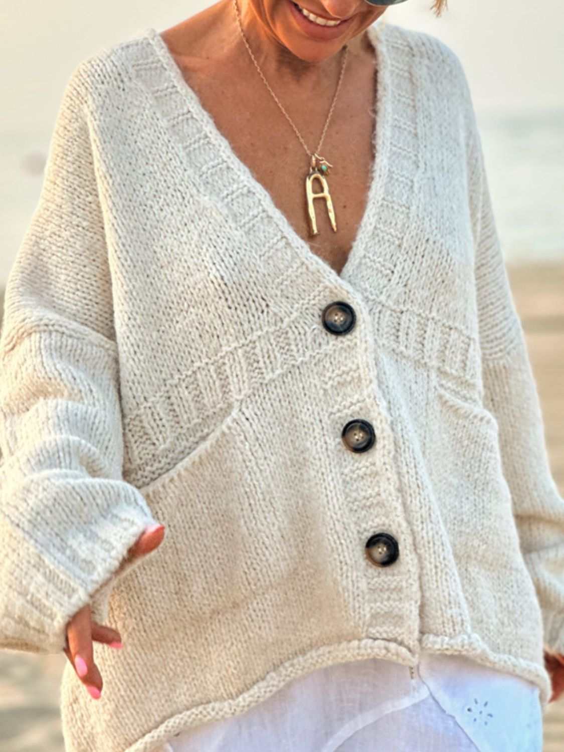 Pocketed Button Down Cardigan