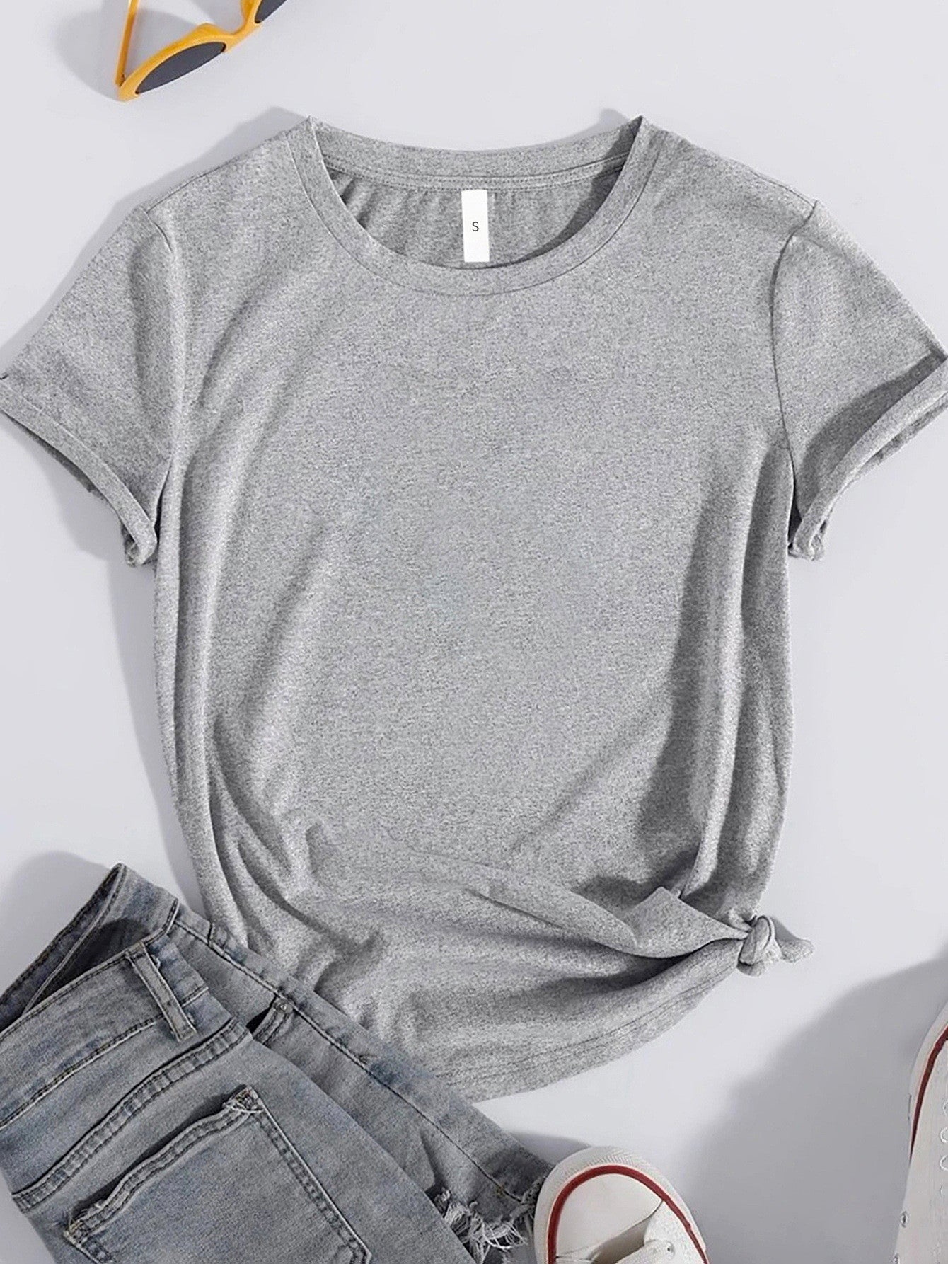 Gray Better Days Ahead Graphic T-Shirt with basic style, slightly stretchy polyester material.