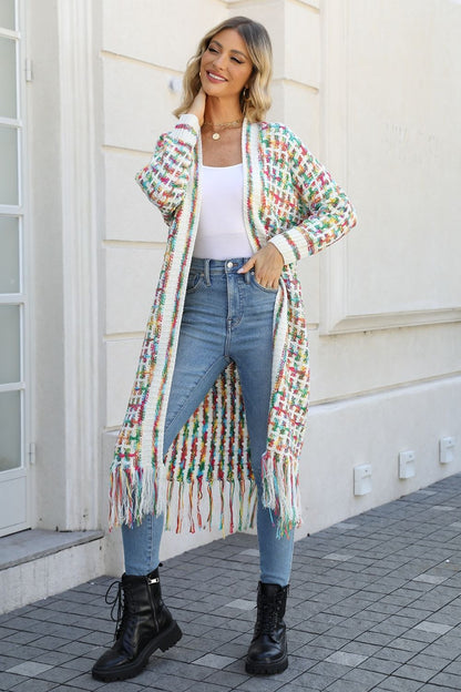 Open Cardigan - Multicolored Open Front