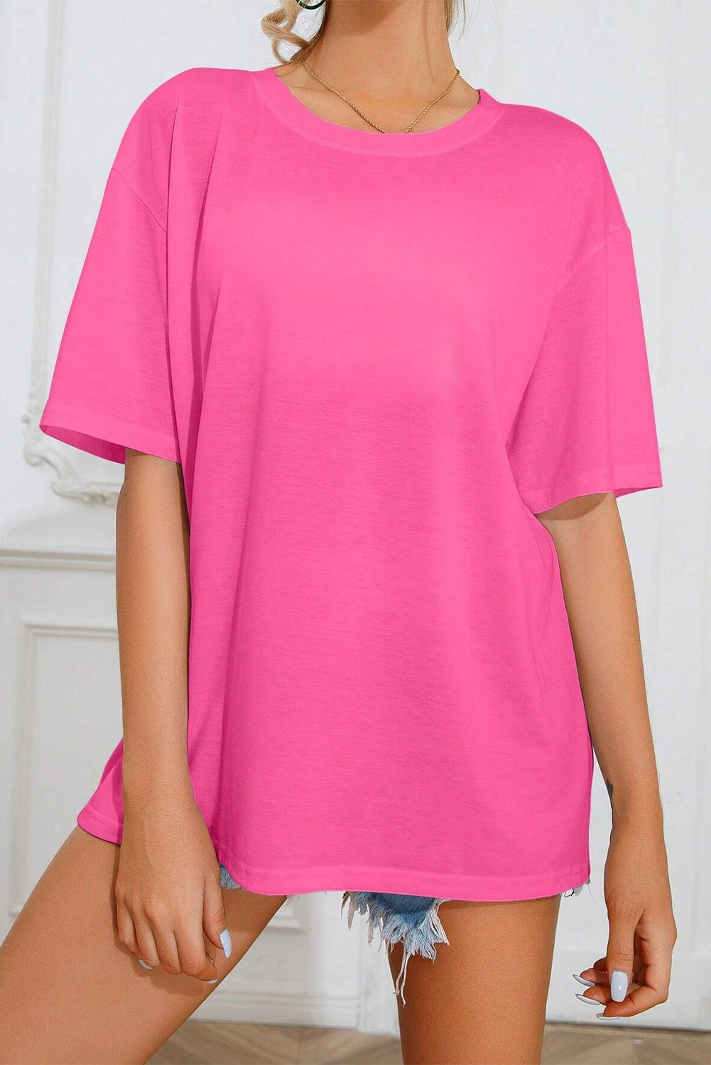 Pink "Sunshine On My Mind" graphic t-shirt, basic style, cotton blend.