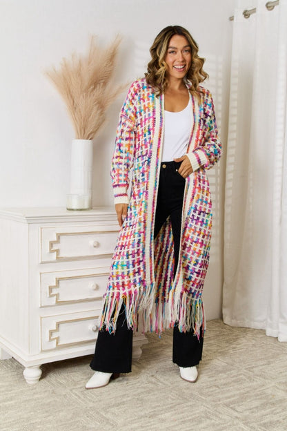 Open Cardigan - Multicolored Open Front