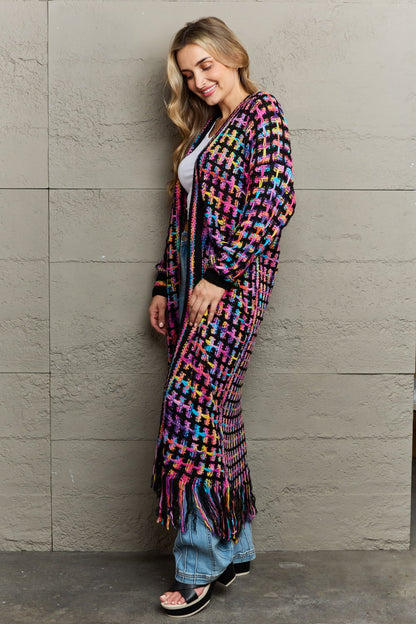 Open Cardigan - Multicolored Open Front