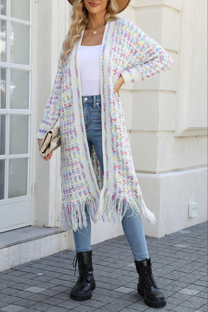 Open Cardigan - Multicolored Open Front