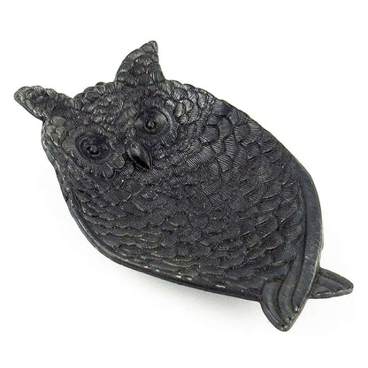Black Pewter Owl Trinket Tray for Jewelry and Coins