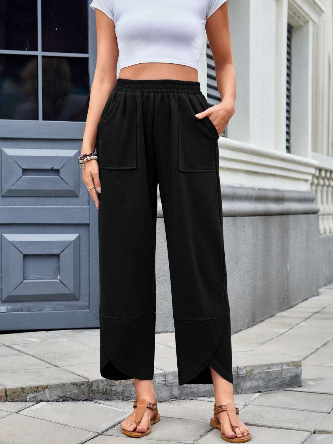 Elastic Waist Wide Leg Boho Lounge Pants