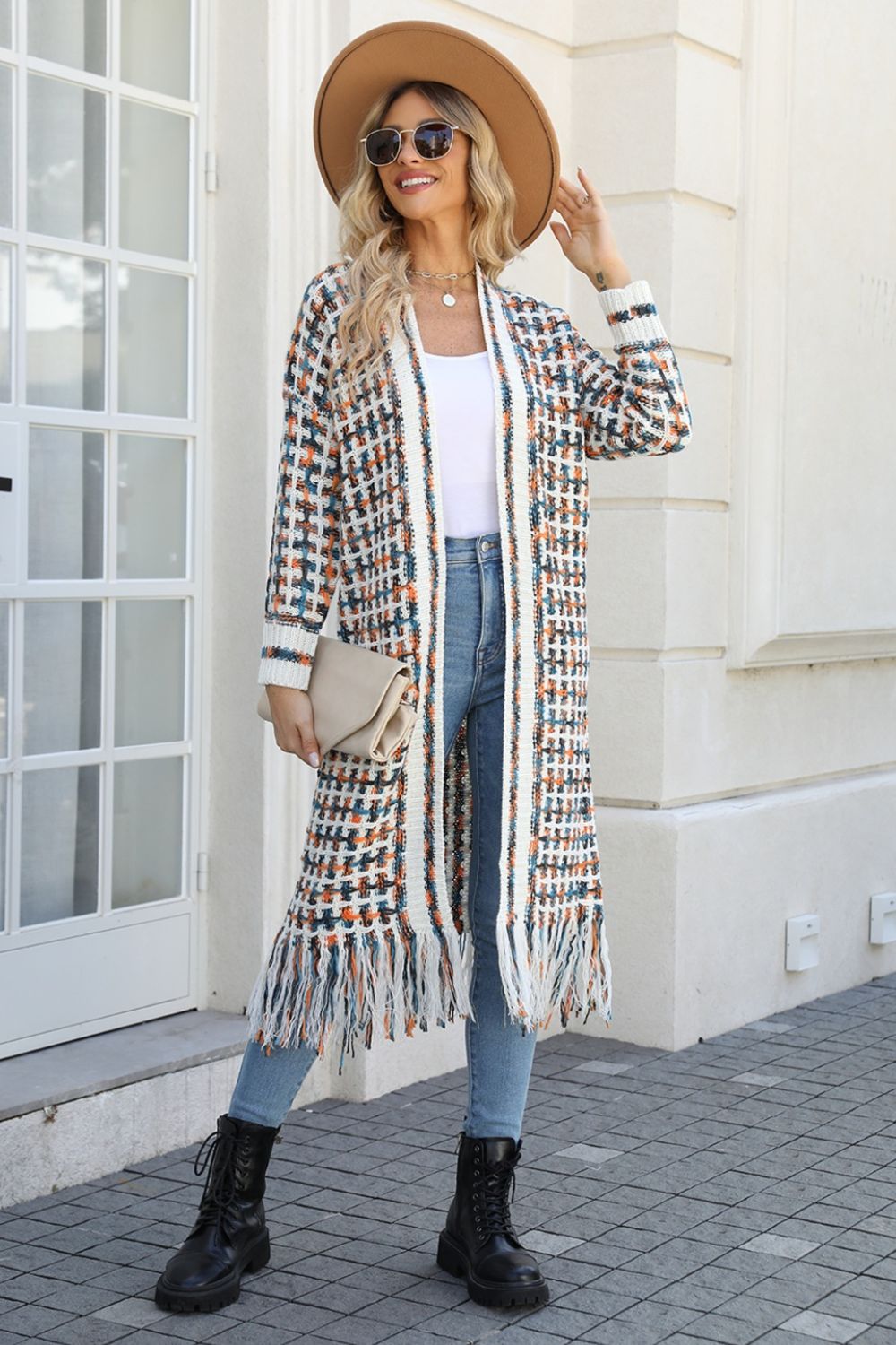 Open Cardigan - Multicolored Open Front