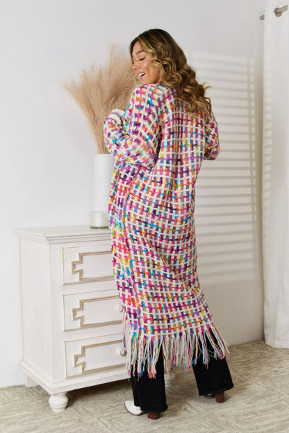 Open Cardigan - Multicolored Open Front